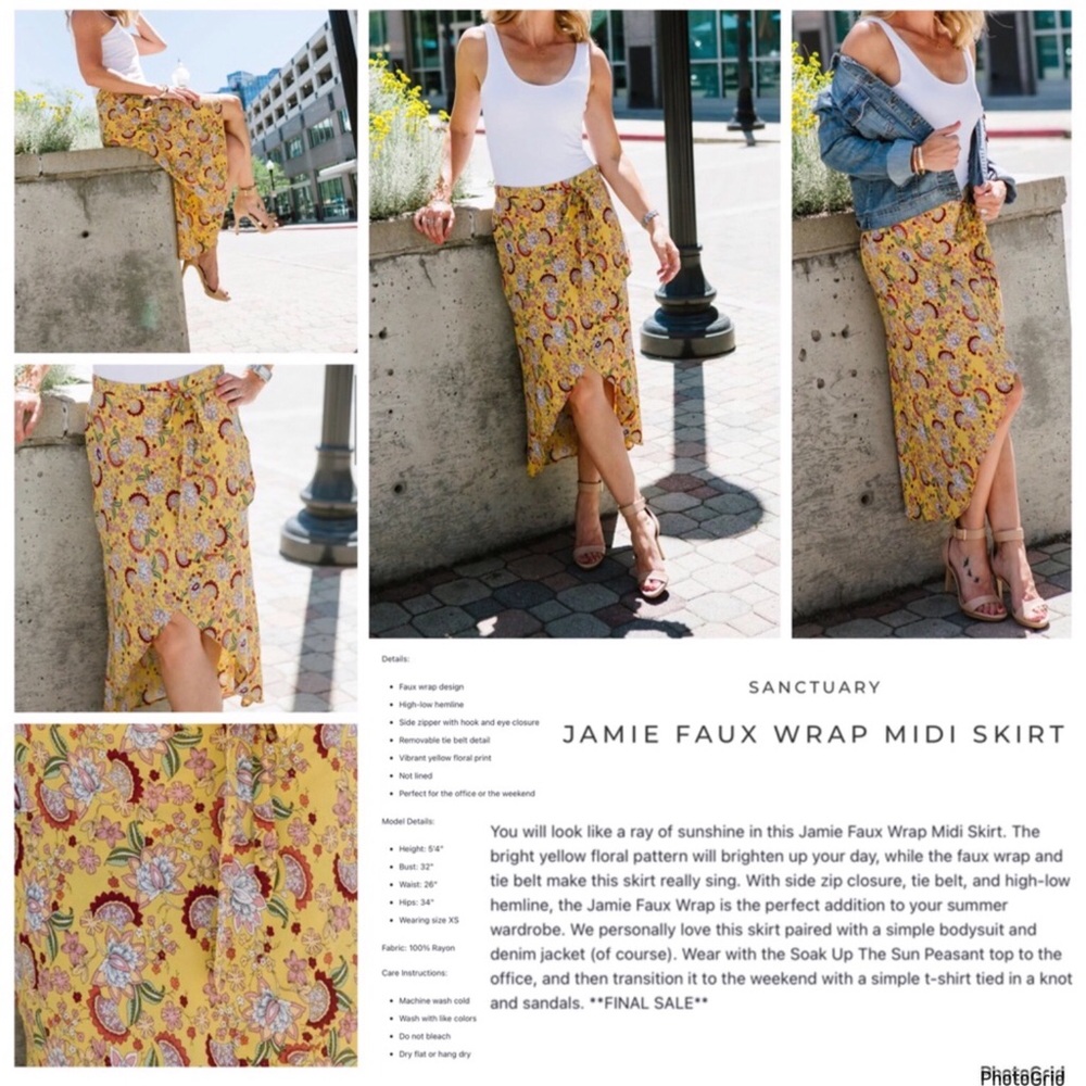 Sanctuary XL Jamie faux sunrays wrap skirt NWT